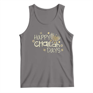 Funny Hanukkah Festival Of Lights Tank Top Happy Challah Days TS12 Deep Heather Print Your Wear