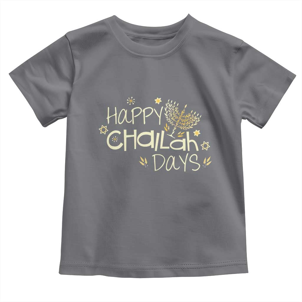 Funny Hanukkah Festival Of Lights Toddler T Shirt Happy Challah Days TS12 Charcoal Print Your Wear