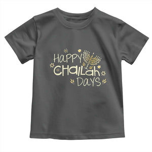 Funny Hanukkah Festival Of Lights Toddler T Shirt Happy Challah Days TS12 Dark Heather Print Your Wear