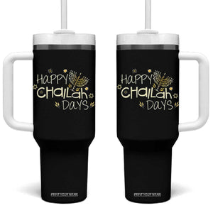 Funny Hanukkah Festival Of Lights Tumbler With Handle Happy Challah Days TS12 One Size: 40 oz Black Print Your Wear