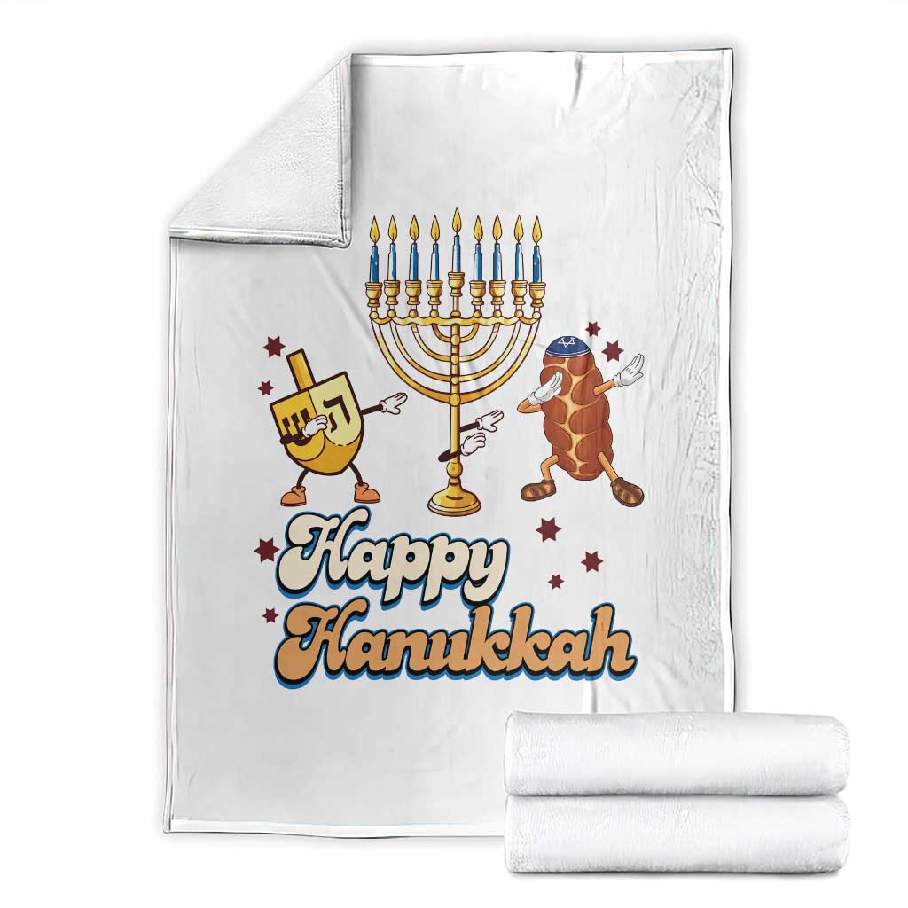 Funny Hanukkah Throw Blanket Dab Dreidel Menorah Challah Gift TS12 White Print Your Wear