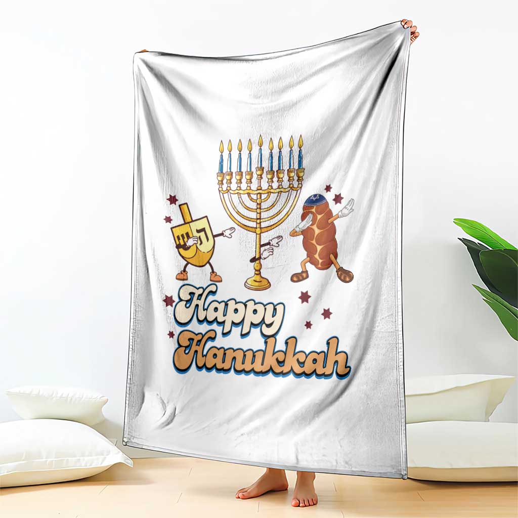 Funny Hanukkah Throw Blanket Dab Dreidel Menorah Challah Gift TS12 Print Your Wear