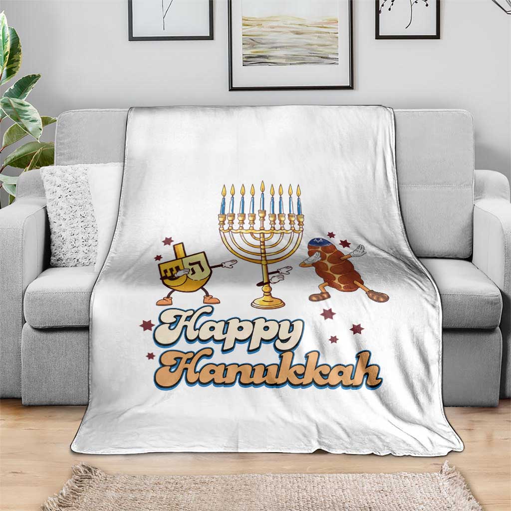 Funny Hanukkah Throw Blanket Dab Dreidel Menorah Challah Gift TS12 Print Your Wear