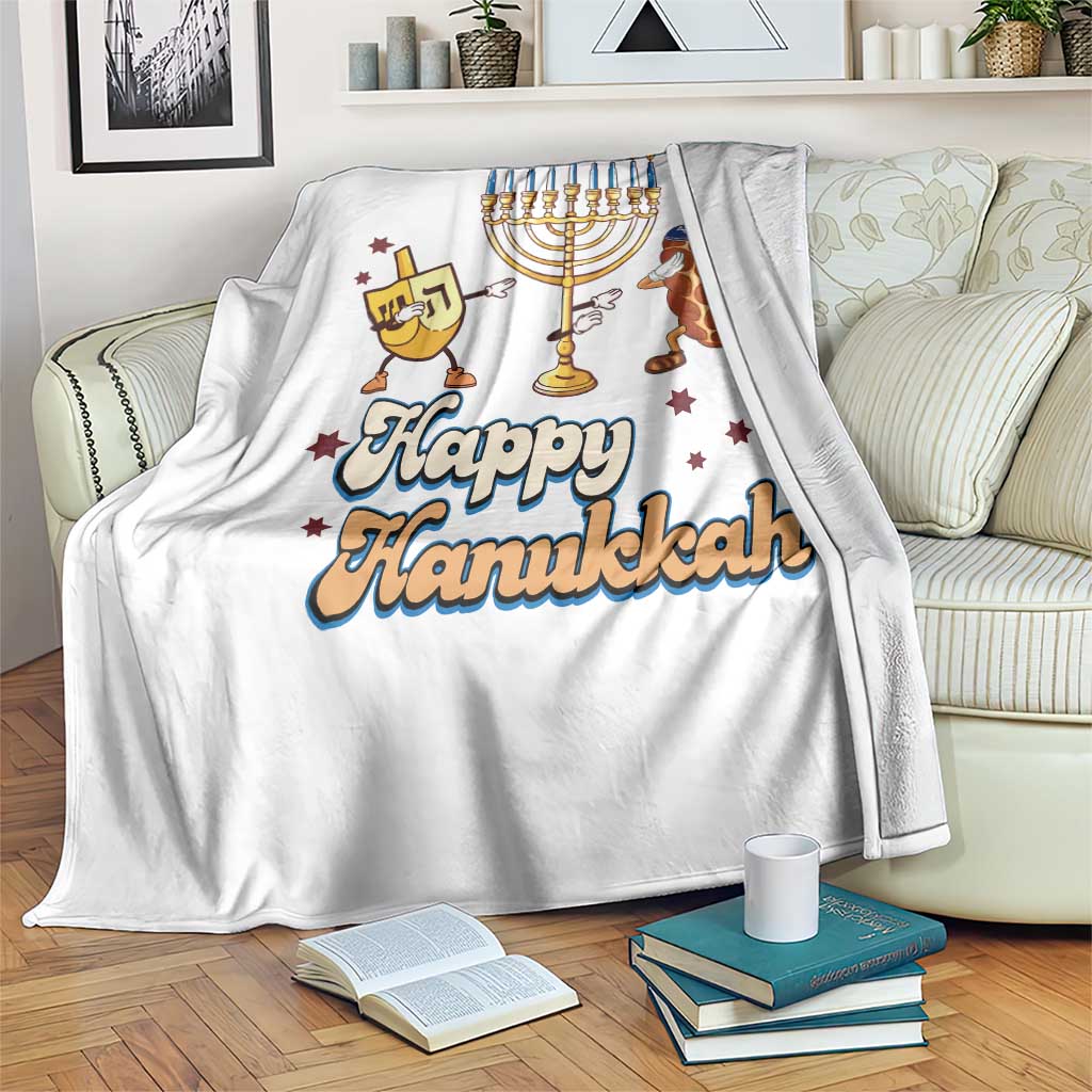 Funny Hanukkah Throw Blanket Dab Dreidel Menorah Challah Gift TS12 Print Your Wear