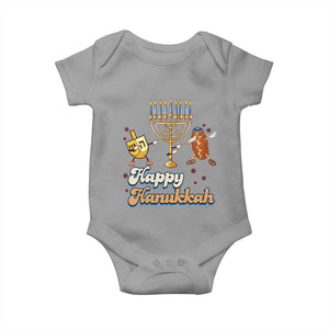 Funny Hanukkah Baby Onesie Dab Dreidel Menorah Challah Gift TS12 Sport Gray Print Your Wear