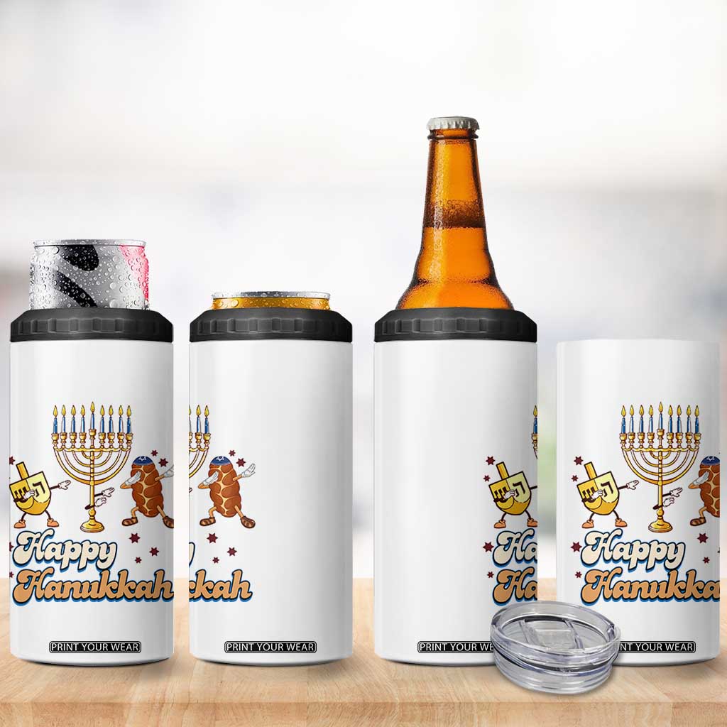 Funny Hanukkah 4 in 1 Can Cooler Tumbler Dab Dreidel Menorah Challah Gift TS12 Print Your Wear