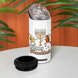 Funny Hanukkah 4 in 1 Can Cooler Tumbler Dab Dreidel Menorah Challah Gift TS12 Print Your Wear