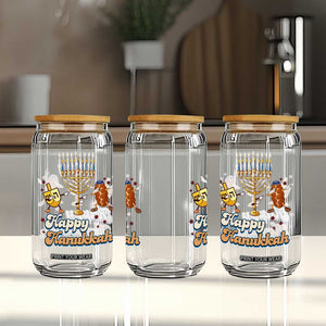 Funny Hanukkah Glass Can Dab Dreidel Menorah Challah Gift TS12 Print Your Wear