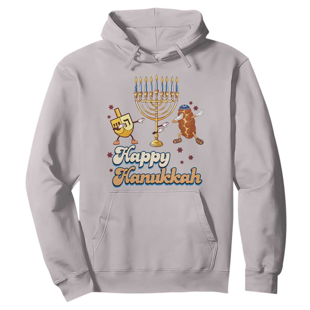 Funny Hanukkah Hoodie Dab Dreidel Menorah Challah Gift TS12 Ice Gray Print Your Wear