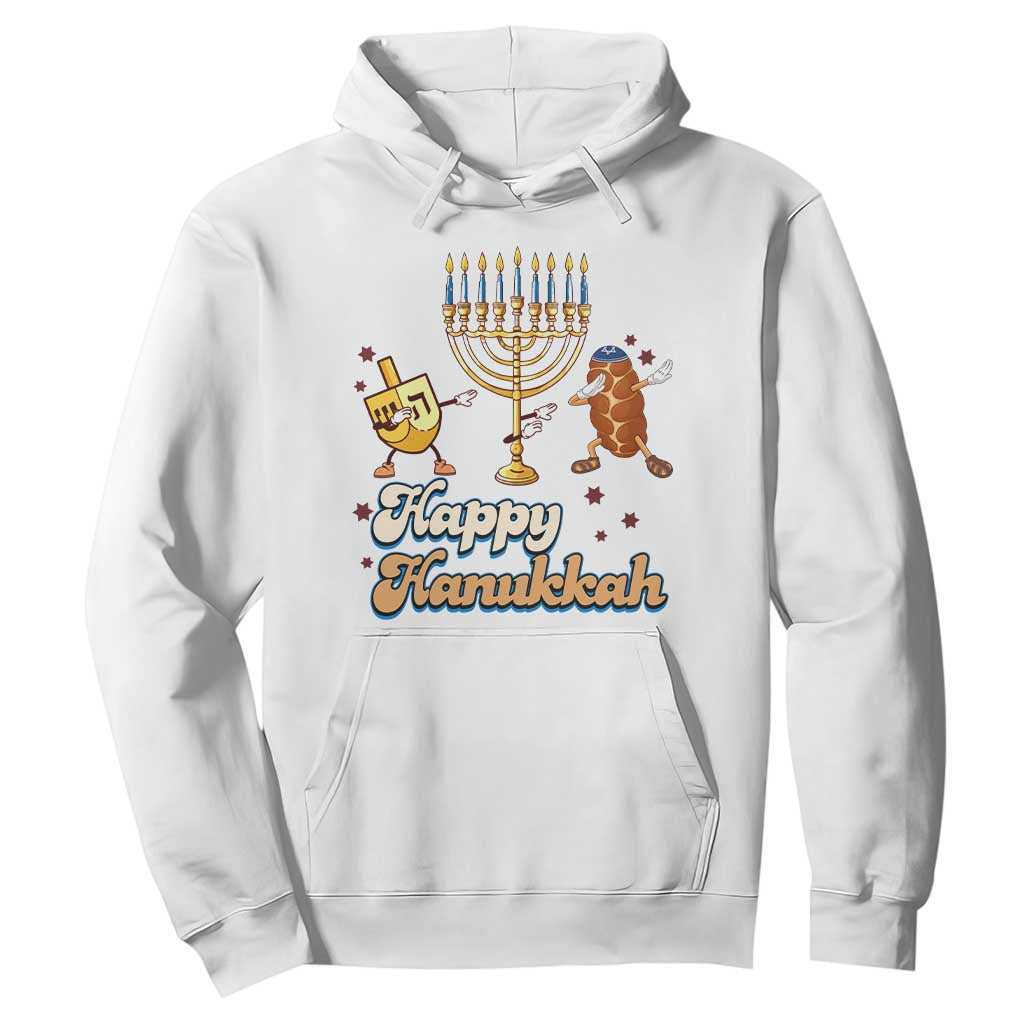 Funny Hanukkah Hoodie Dab Dreidel Menorah Challah Gift TS12 White Print Your Wear