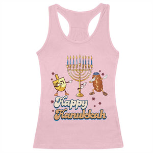 Funny Hanukkah Racerback Tank Top Dab Dreidel Menorah Challah Gift TS12 Light Pink Print Your Wear