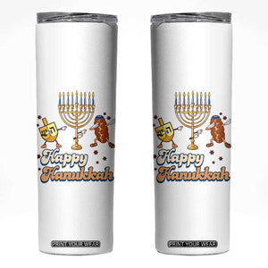 Funny Hanukkah Skinny Tumbler Dab Dreidel Menorah Challah Gift TS12 White Print Your Wear