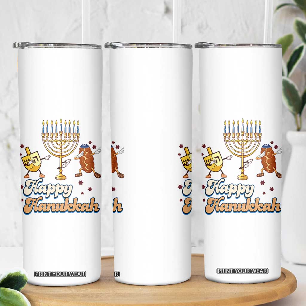 Funny Hanukkah Skinny Tumbler Dab Dreidel Menorah Challah Gift TS12 Print Your Wear