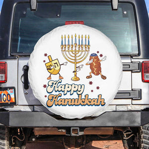 Funny Hanukkah Spare Tire Cover Dab Dreidel Menorah Challah Gift TS12 No hole White Print Your Wear