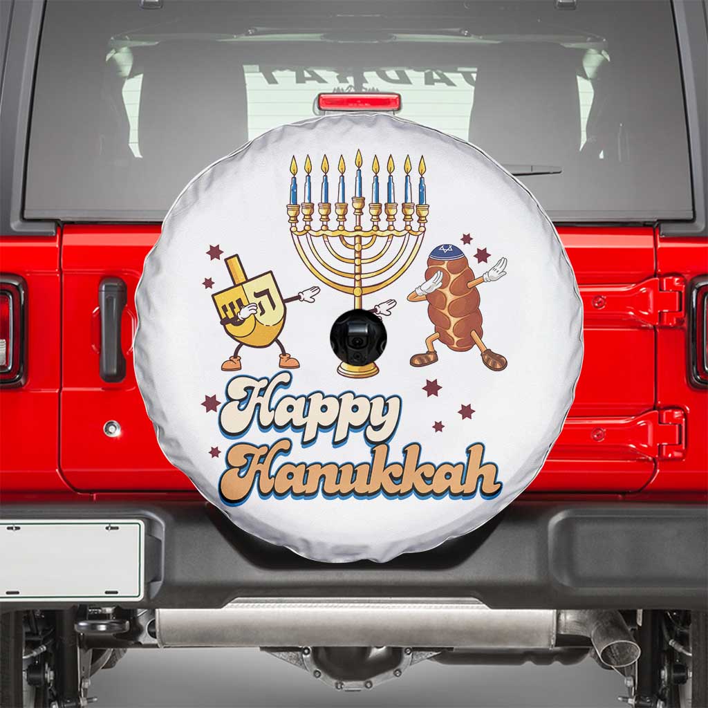 Funny Hanukkah Spare Tire Cover Dab Dreidel Menorah Challah Gift TS12 White Print Your Wear