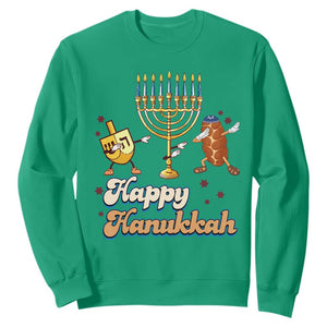 Funny Hanukkah Sweatshirt Dab Dreidel Menorah Challah Gift TS12 Irish Green Print Your Wear