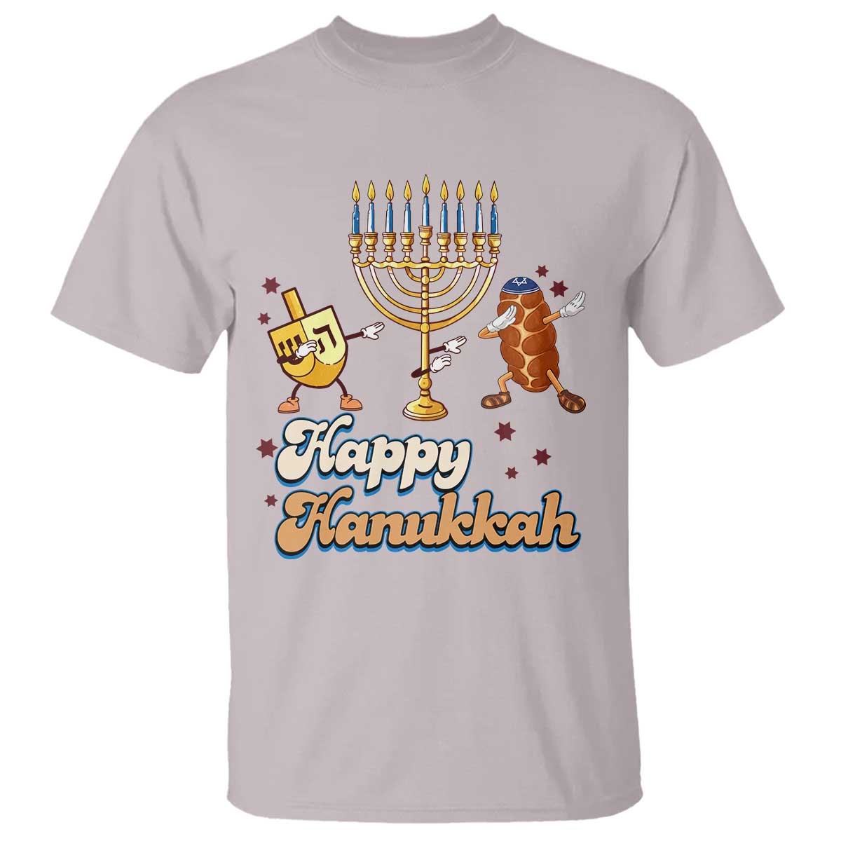 Funny Hanukkah T Shirt Dab Dreidel Menorah Challah Gift TS12 Ice Gray Print Your Wear