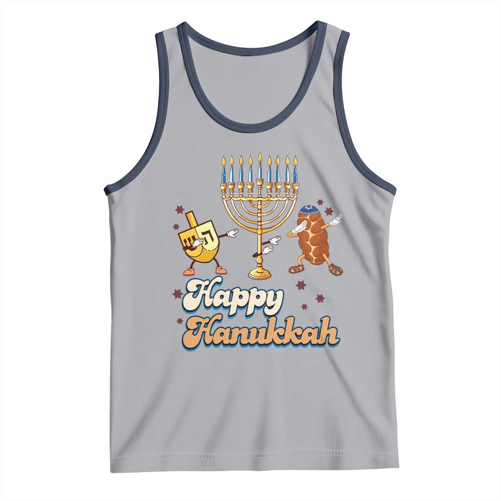 Funny Hanukkah Tank Top Dab Dreidel Menorah Challah Gift TS12 Athletic Heather Navy Print Your Wear