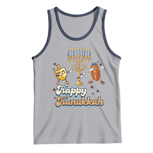 Funny Hanukkah Tank Top Dab Dreidel Menorah Challah Gift TS12 Athletic Heather Navy Print Your Wear