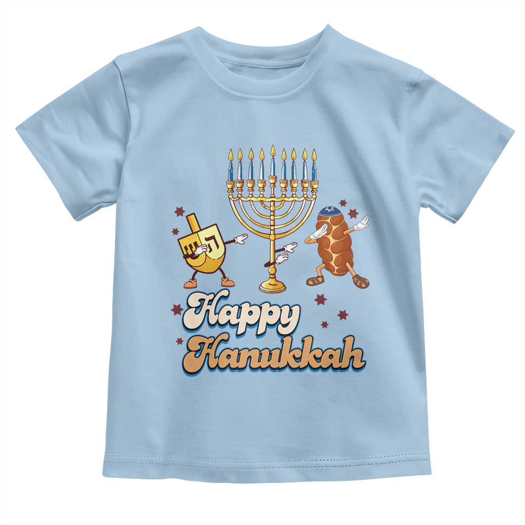 Funny Hanukkah Toddler T Shirt Dab Dreidel Menorah Challah Gift TS12 Light Blue Print Your Wear