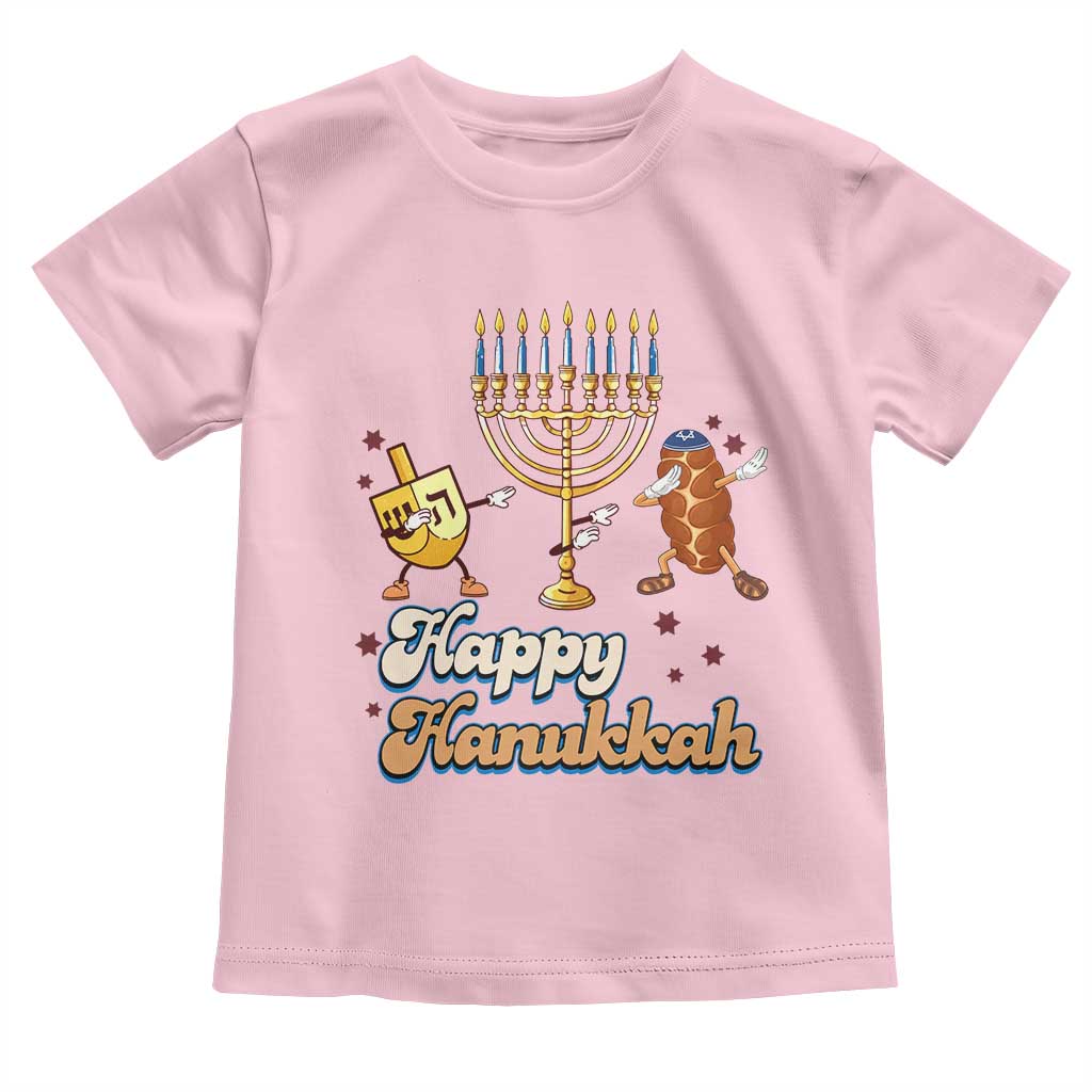 Funny Hanukkah Toddler T Shirt Dab Dreidel Menorah Challah Gift TS12 Light Pink Print Your Wear