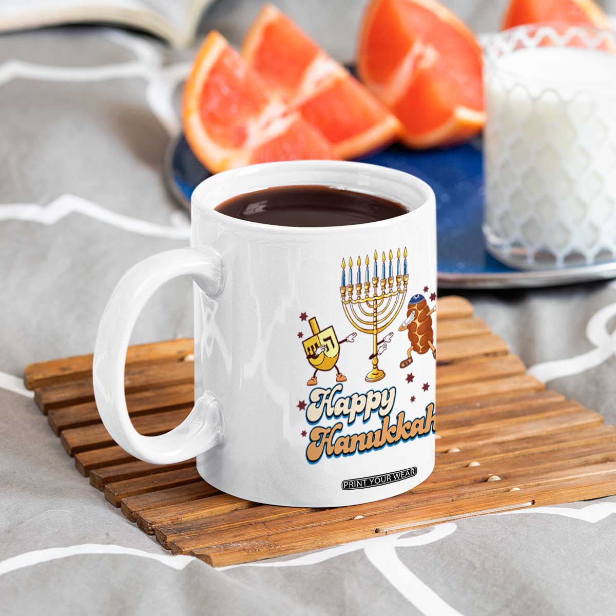 Funny Hanukkah Coffee Mug Dab Dreidel Menorah Challah Gift TS12 Print Your Wear