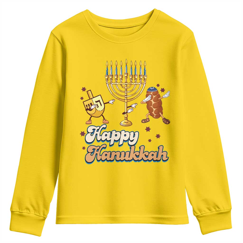 Funny Hanukkah Youth Sweatshirt Dab Dreidel Menorah Challah Gift TS12 Daisy Print Your Wear