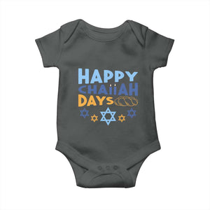 Happy Challah Days Baby Onesie Hanukkah Holiday Gift TS12 Dark Heather Print Your Wear