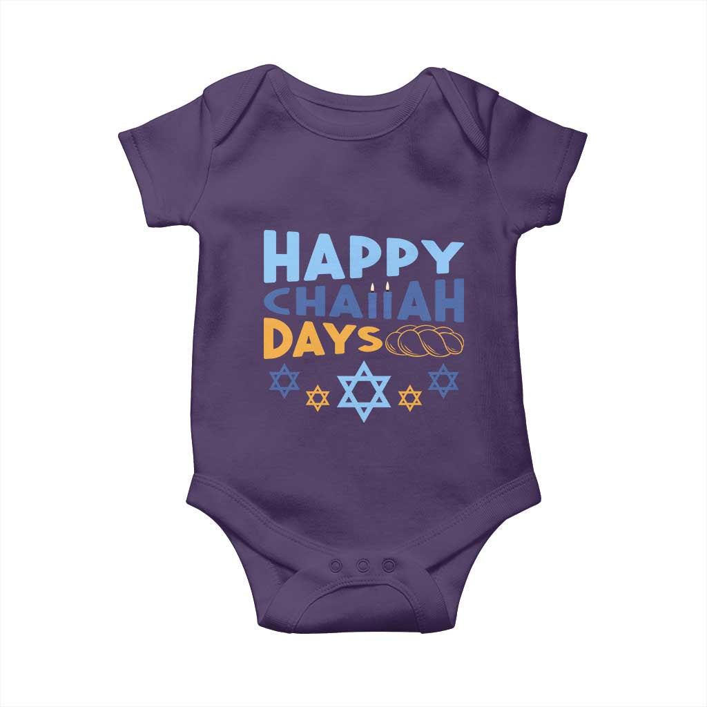 Happy Challah Days Baby Onesie Hanukkah Holiday Gift TS12 Purple Print Your Wear