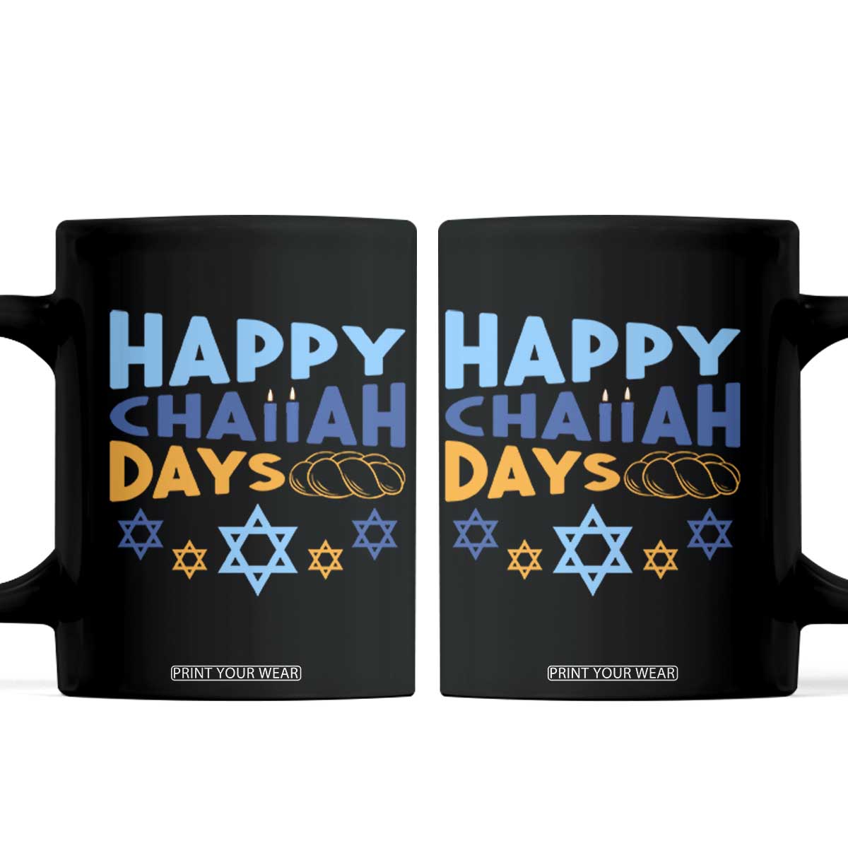 Happy Challah Days Coffee Mug Hanukkah Holiday Gift TS12 Black Print Your Wear
