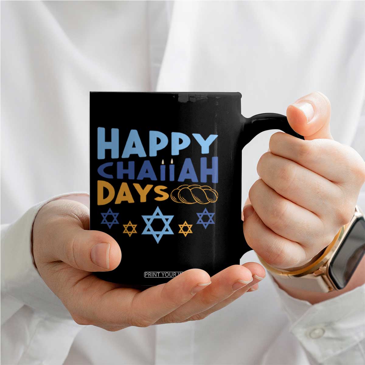 Happy Challah Days Coffee Mug Hanukkah Holiday Gift TS12 Print Your Wear