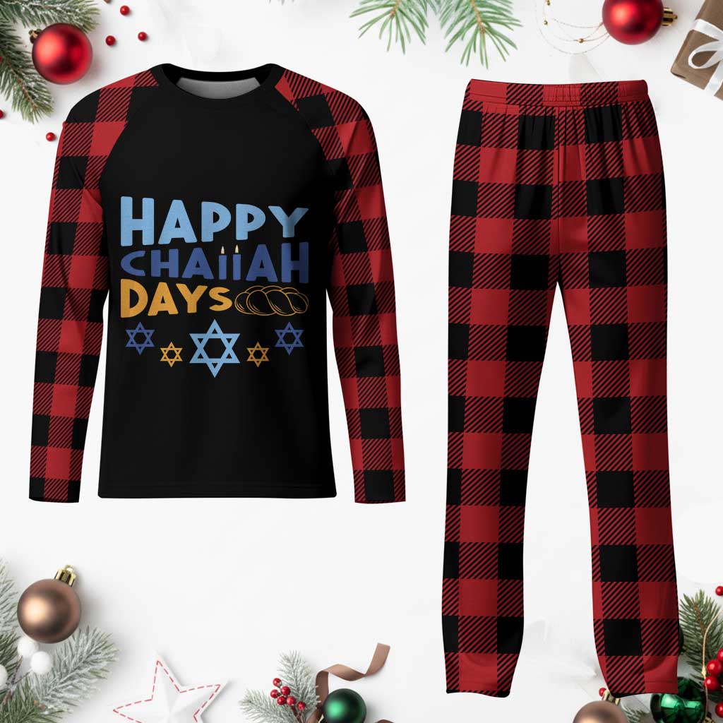 Happy Challah Days Plaid Pajama Set Hanukkah Holiday Gift TS12 Buffalo Plaid Print Your Wear