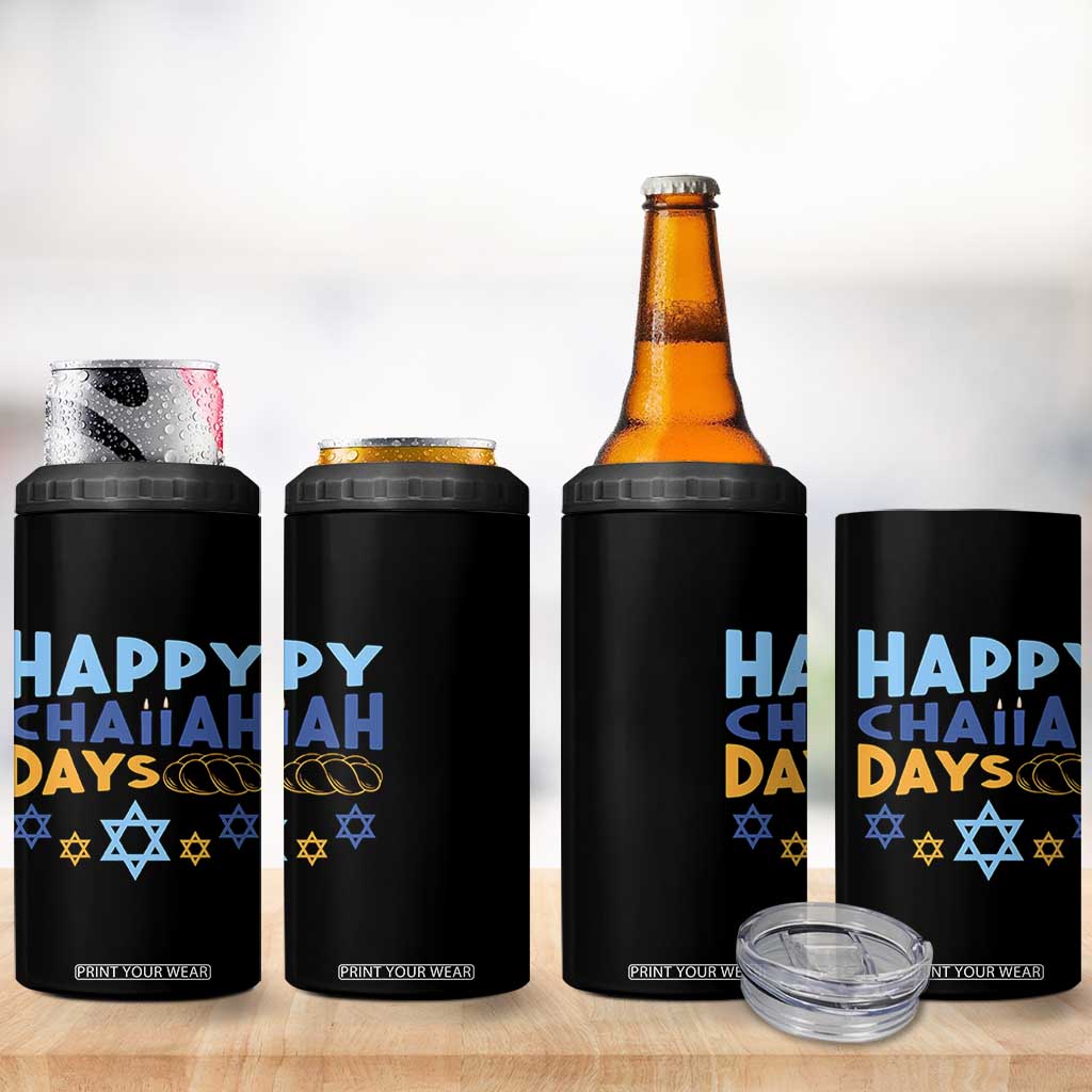 Happy Challah Days 4 in 1 Can Cooler Tumbler Hanukkah Holiday Gift TS12 Print Your Wear