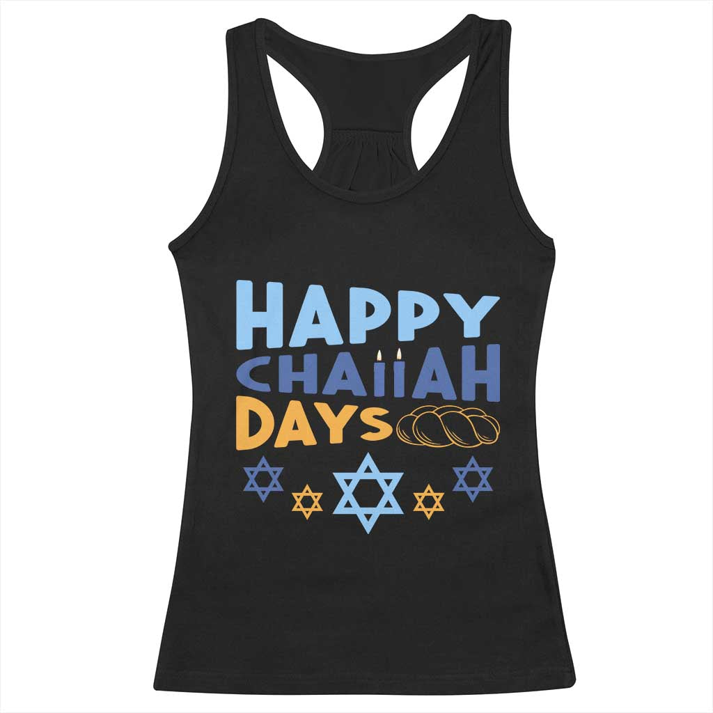 Happy Challah Days Racerback Tank Top Hanukkah Holiday Gift TS12 Black Print Your Wear
