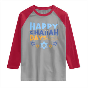 Happy Challah Days Raglan Shirt Hanukkah Holiday Gift TS12 Sport Gray Red Print Your Wear