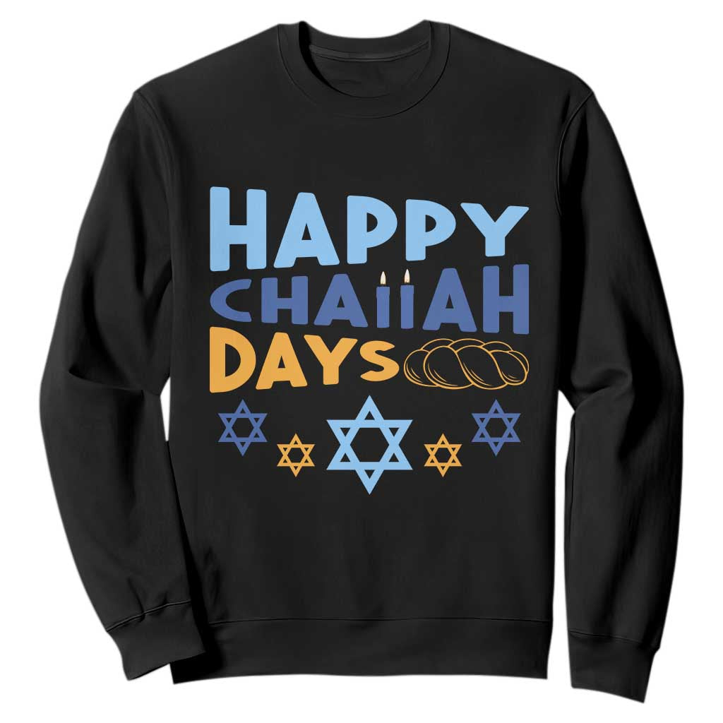 Happy Challah Days Sweatshirt Hanukkah Holiday Gift TS12 Black Print Your Wear