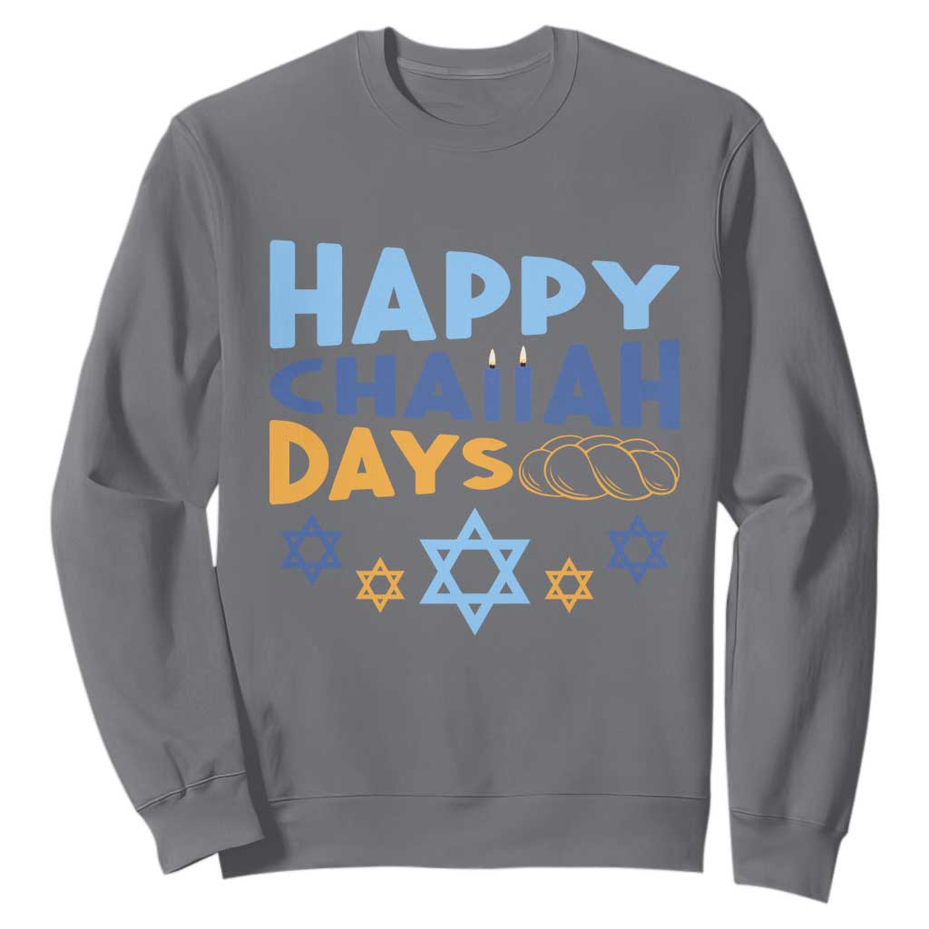 Happy Challah Days Sweatshirt Hanukkah Holiday Gift TS12 Charcoal Print Your Wear
