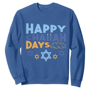 Happy Challah Days Sweatshirt Hanukkah Holiday Gift TS12 Royal Blue Print Your Wear