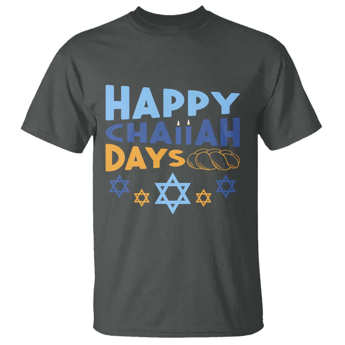 Happy Challah Days T Shirt Hanukkah Holiday Gift TS12 Dark Heather Print Your Wear