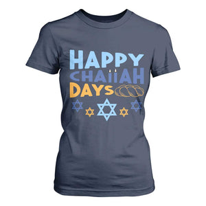 Happy Challah Days T Shirt For Women Hanukkah Holiday Gift TS12 Navy Print Your Wear