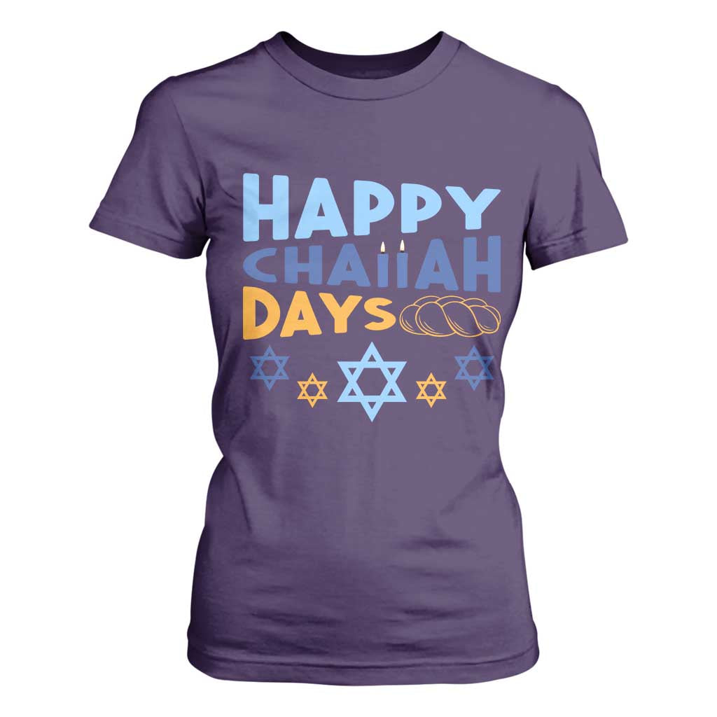 Happy Challah Days T Shirt For Women Hanukkah Holiday Gift TS12 Purple Print Your Wear
