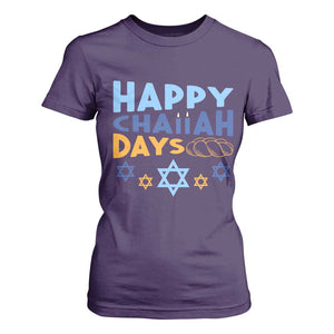 Happy Challah Days T Shirt For Women Hanukkah Holiday Gift TS12 Purple Print Your Wear
