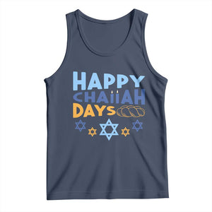 Happy Challah Days Tank Top Hanukkah Holiday Gift TS12 Navy Print Your Wear