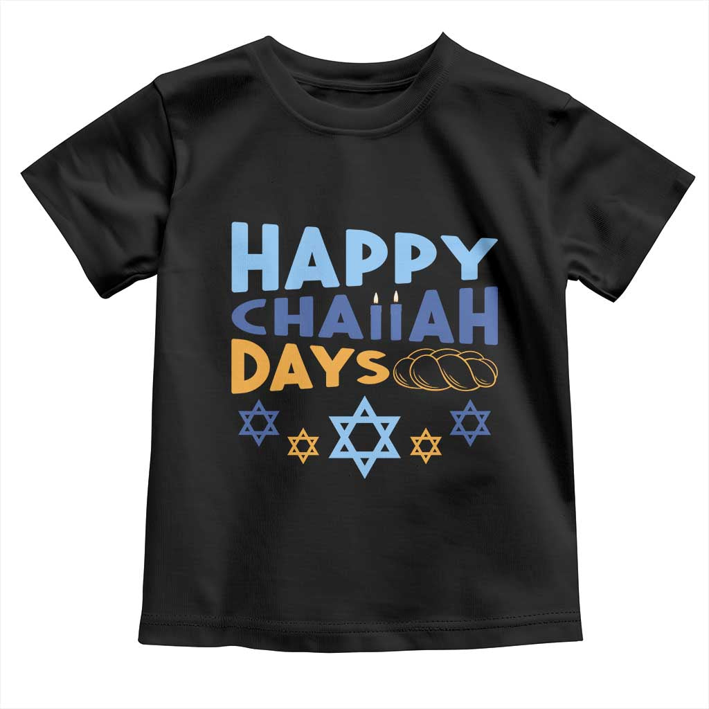 Happy Challah Days Toddler T Shirt Hanukkah Holiday Gift TS12 Black Print Your Wear
