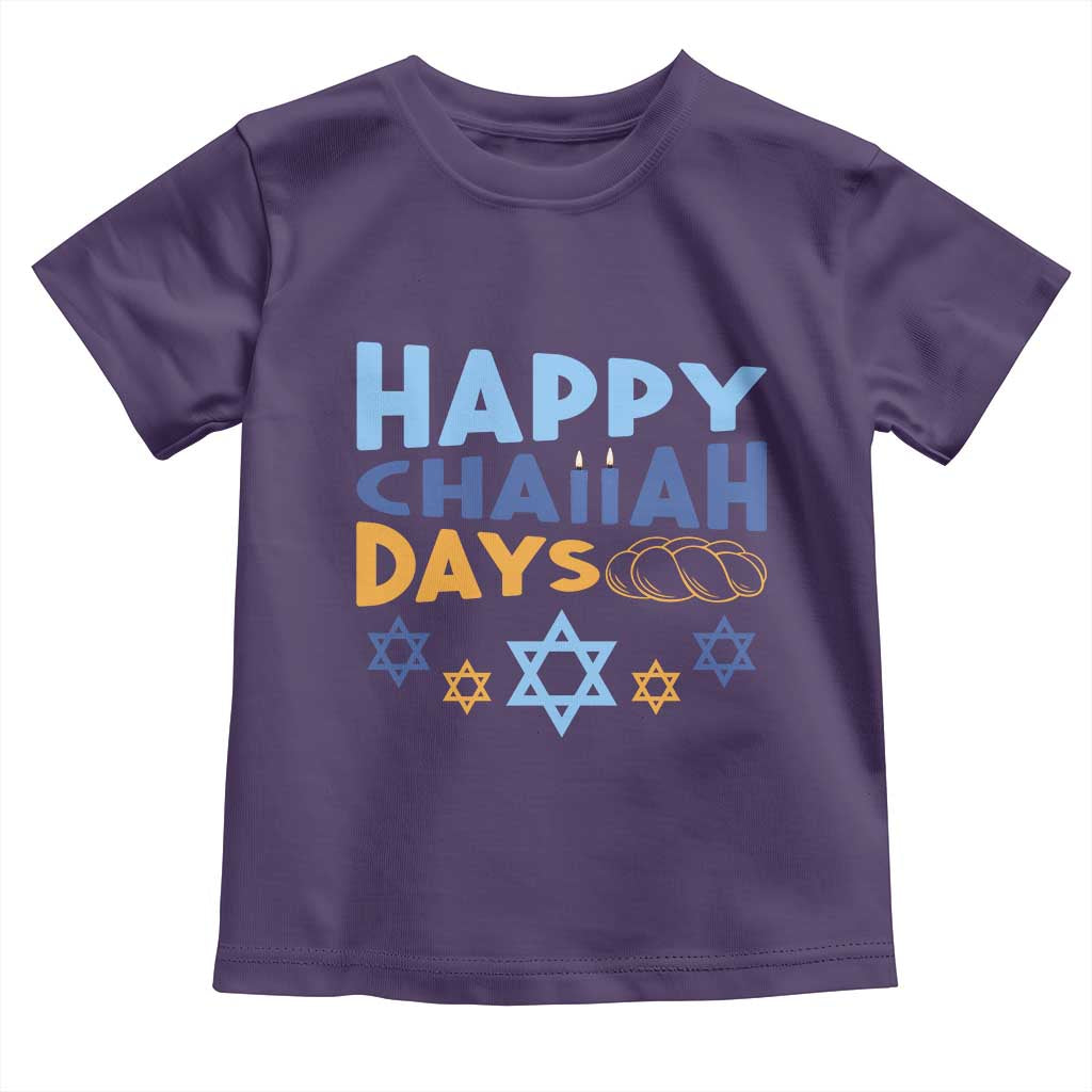 Happy Challah Days Toddler T Shirt Hanukkah Holiday Gift TS12 Purple Print Your Wear
