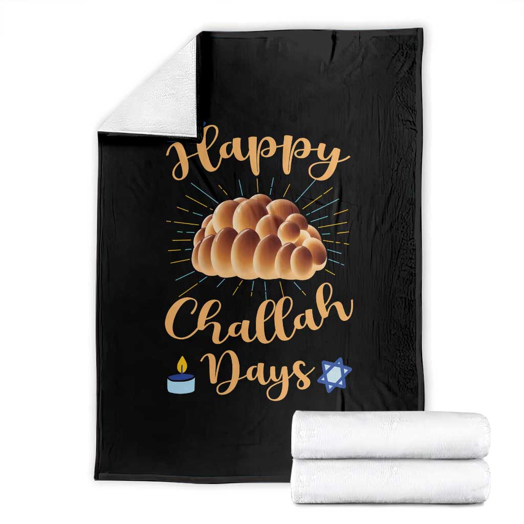 Funny Hanukkah Happy Challah Days Throw Blanket Jewish Gift TS12 Black Print Your Wear