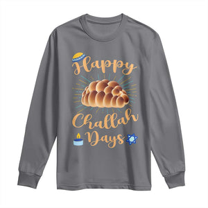 Funny Hanukkah Happy Challah Days Long Sleeve Shirt Jewish Gift TS12 Charcoal Print Your Wear