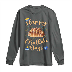 Funny Hanukkah Happy Challah Days Long Sleeve Shirt Jewish Gift TS12 Dark Heather Print Your Wear