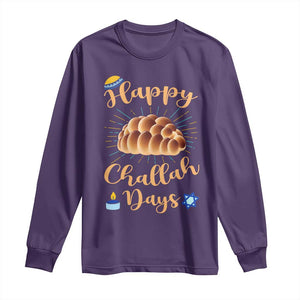 Funny Hanukkah Happy Challah Days Long Sleeve Shirt Jewish Gift TS12 Purple Print Your Wear