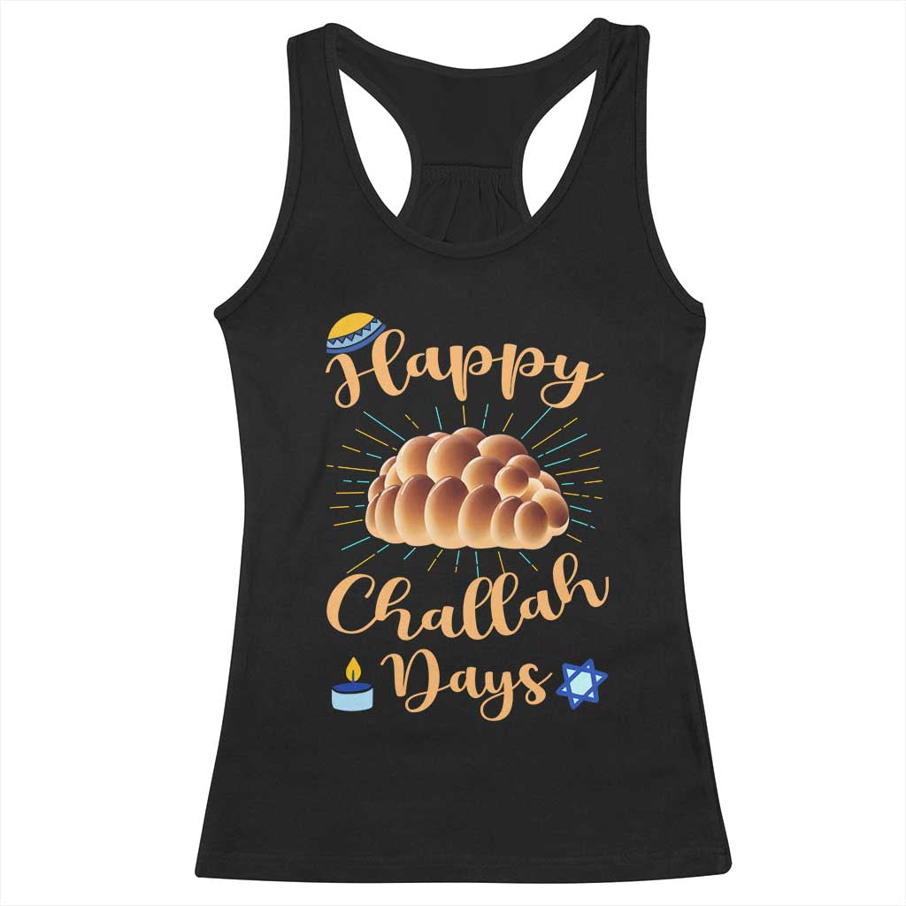Funny Hanukkah Happy Challah Days Racerback Tank Top Jewish Gift TS12 Black Print Your Wear